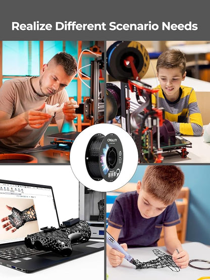 Creality PETG Filament 1.75, 3D Printer Filament, Excellent Toughness High Precision, Odorless Non-Toxic Moistureproof, 1kg(2.2lbs) Glossy 3D Printing Filament for 3D Printer (Gray)
