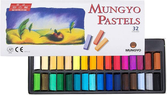 MUNGYO Non Toxic Square Chalk, Soft Pastel, 32 Colors
