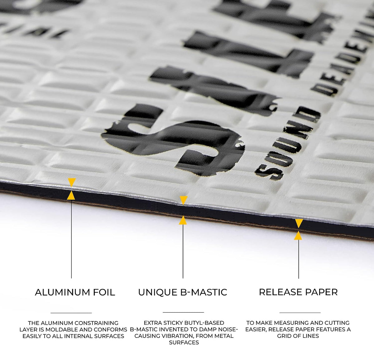 Siless 80 mil (2mm) 36 sqft (3.4 sqm) Car Sound Deadening mat - Butyl Automotive Sound Deadener - Noise Insulation and Vibration Dampening Material (36 sqft)