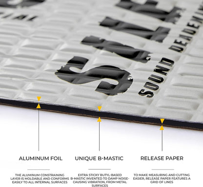 Siless 80 mil (2mm) 36 sqft (3.4 sqm) Car Sound Deadening mat - Butyl Automotive Sound Deadener - Noise Insulation and Vibration Dampening Material (36 sqft)