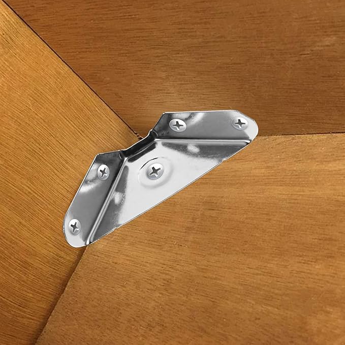 DOITOOL 24pcs Heavy-Duty Corner Braces Design for Furniture Stability Efficiently Fix Desktops Shelves and More Support for Home Projects