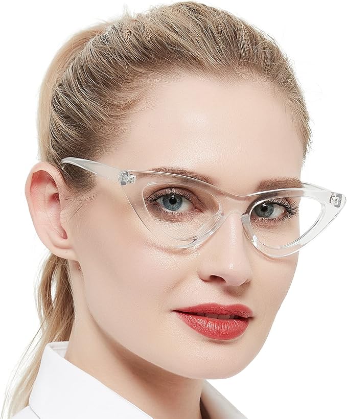 Unique Reading Glasses for Women Blue Light Blocking Readers Retro Cat Eye Style