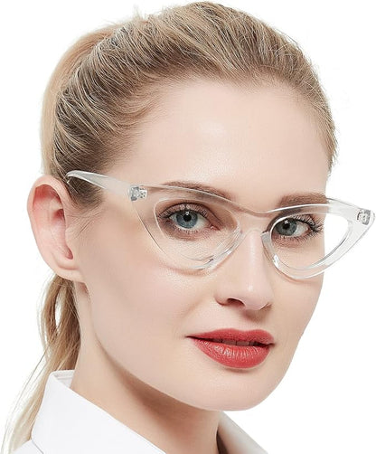 Unique Reading Glasses for Women Blue Light Blocking Readers Retro Cat Eye Style