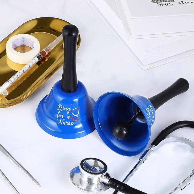 2 Pieces Ring for Nurse Bell Nurse Hand Call Bell Patient Alerting Hand Ringing Alarm for Calling Attention Care Assistance Emergency
