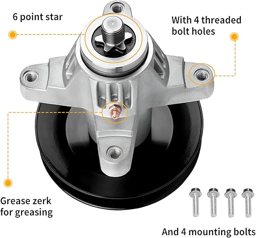 UP2WIN 918-04126 Spindle Assembly Fits for Cub RZT50 LT1050 Lawn Mower, Cub Troy Built Mustang Zero Turn 50" Mower Deck, Replaces 918-04125 618-04126 618-04125