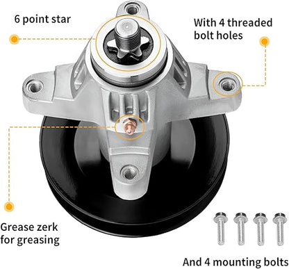 UP2WIN 918-04126 Spindle Assembly Fits for Cub RZT50 LT1050 Lawn Mower, Cub Troy Built Mustang Zero Turn 50" Mower Deck, Replaces 918-04125 618-04126 618-04125