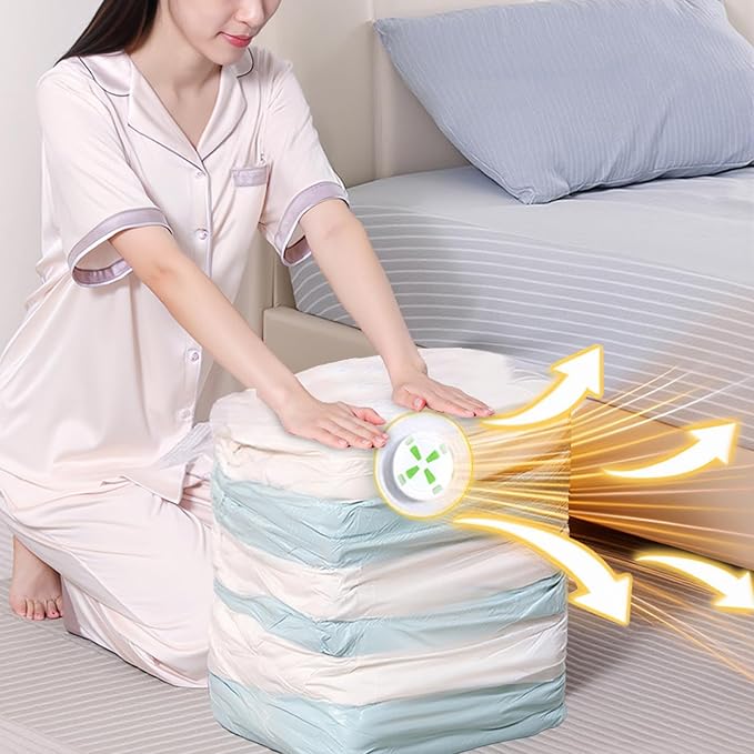 Vacuum Seal Bags for Bedding Reusable Hand Vacuum Packing Bags for Travel No Vacuum Needed Compression Packing Bag Storage Bag for Clothing Pillows Quilt (19 x 27 x 11.5 inch)