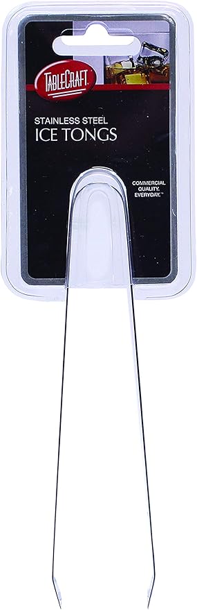 Tablecraft Stainless Steel Ice Tongs, 6.75", Metallic