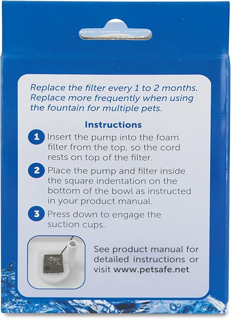 PetSafe Drinkwell Cat Water Fountain Filter Replacement - Foam Replacement Filters, Pet Fountain Filters for Various PetSafe Drinkwell Ceramic and Stainless Steel Pet Fountains, 2 Pack (PAC00-13711)