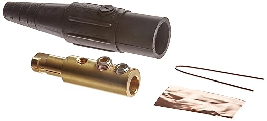 Marinco CLS20MB-A CLS Series Cam Type, Series 16 Inline, Single Pin Connector, 400 Amp, 600 Volt, 2-20 AWG, Male - Black (A)