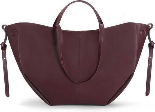 Wing Bag Cyme Cowhide Tote Women Bucket Handbag Premium Leather Lightweight Versatile Shoulder Bag for Work Travel Shopping