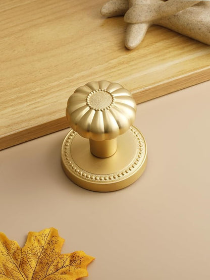 Dummy Gold Door Knobs Interior Satin Brass Dummy Door Handle Single Sided Decorative,Zinc Alloy 2 Pack