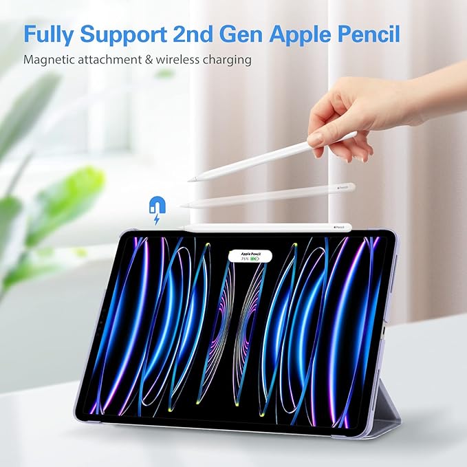 ProCase Cover for iPad Pro 11 Inch Case 2022/2021/2020/2018, Slim Stand Hard Back Shell Smart Cover for iPad Pro 11 Inch 4th Gen 2022 / 3rd Gen 2021/ 2nd Gen 2020 / 1st Gen 2018-Lightpurple