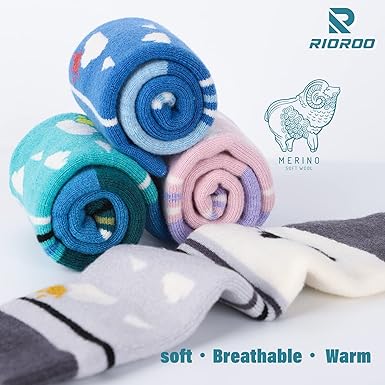 Kids Ski Socks Merino Wool, 23 Pairs Winter Warm Thermal Socks, Skiing Snowboarding Socks for Toddler Boys and Girls