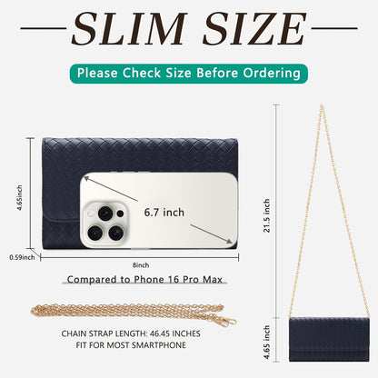 U+U Small Crossbody Bags for Women, Clutch Bag with Removable Chain, Card Slots & Phone Pocket - Lightweight Purse (10Colors)