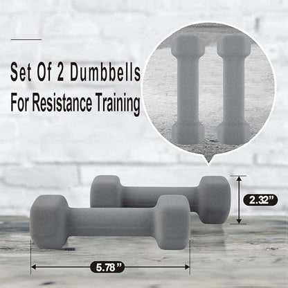 Dumbbells Set of 2 Exercise  Fitness Dumbbell for Home Gym Women Free Weights Hand Hex Dumb Bells 2 LB Pair