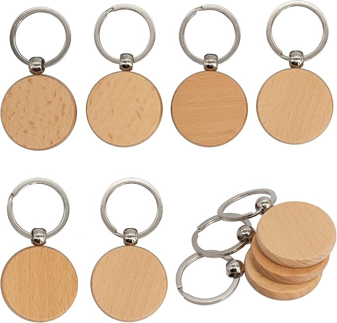 Blank Wooden Key Tag Key Chain Wood Engraving Blanks 20 Pack