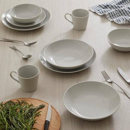 Royal Doulton Exclusively for Gordon Ramsay Maze Light Grey Mug, Set of 4, 13.5 oz