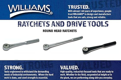 Williams B-53A 38-Inch Drive Long Round Head Ratchet, 10 12 Inch