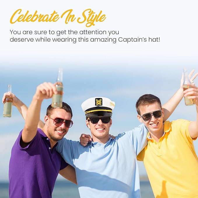 Brosash Bachelor Party Captain's Hat - Groom to Be Nautical Bachelor Hat | Funny Accessory Boats n' Hoes Bridal Shower