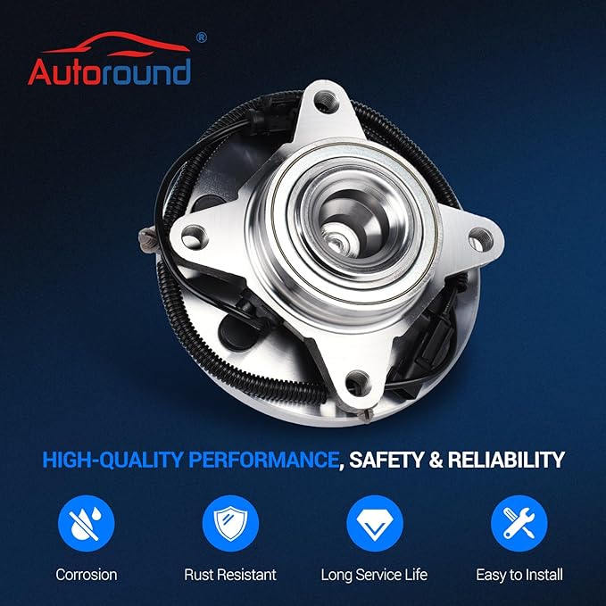 Autoround 515143 Front RWD Wheel Bearing and Hub Assembly Compatible with 2011-2014 Ford Expedition F-150, 2011-2014 Lincoln Navigator, 6 Lug wABS