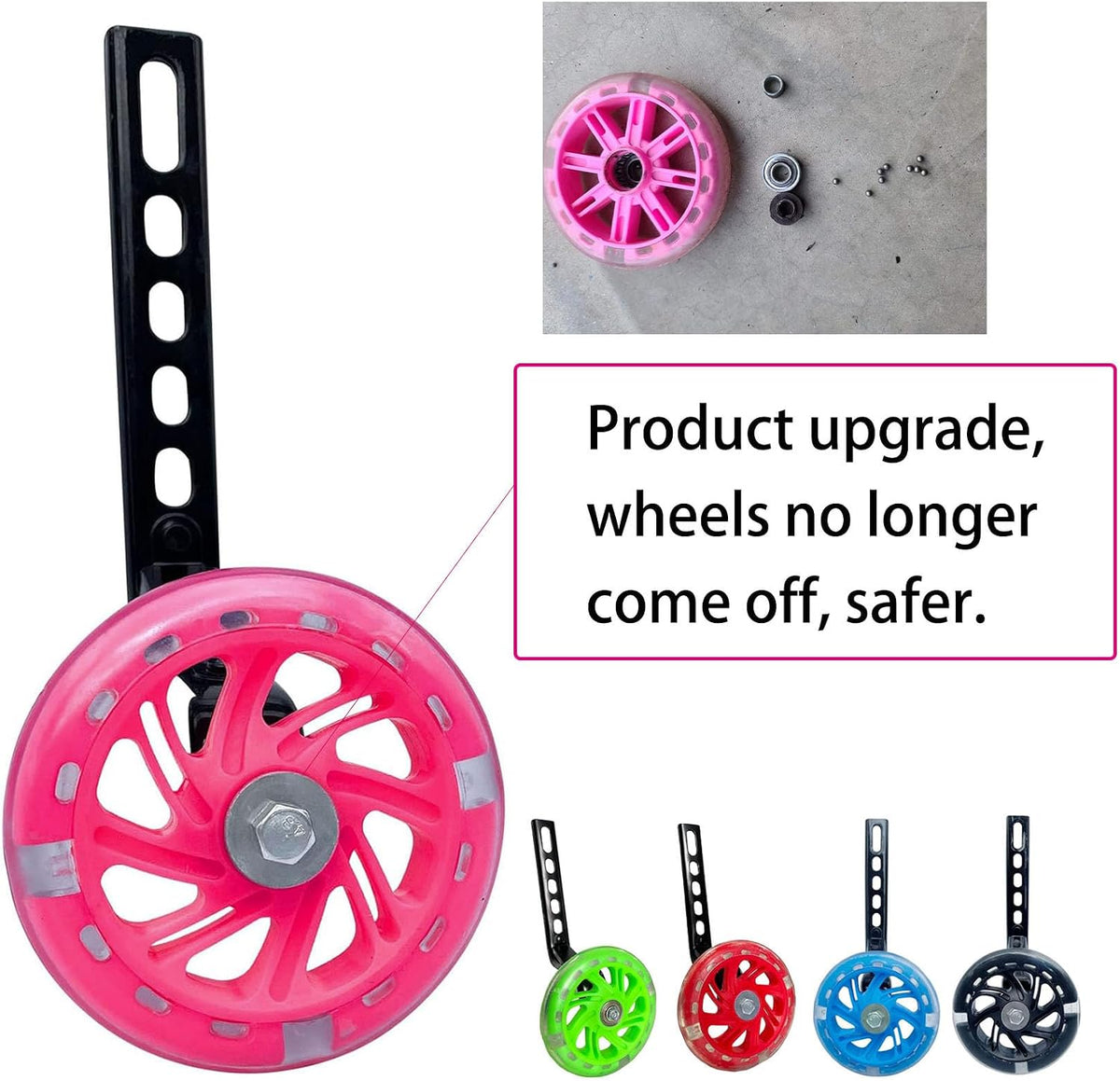 Training Wheels for Bicycle,Flash Mute Wheel Compatible for Bikes of 12-20 Inch 1 Pair