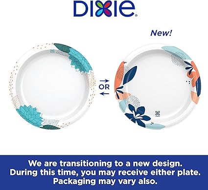 Dixie Large Paper Plates, 10 Inch, 54 Count, 2X Stronger, Microwave-Safe, Soak-Proof, Cut Resistant, Disposable Plates For Everyday Breakfast, Lunch,  Dinner Meals