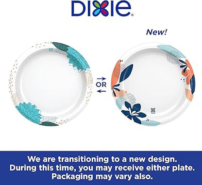 Dixie Large Paper Plates, 10 Inch, 54 Count, 2X Stronger, Microwave-Safe, Soak-Proof, Cut Resistant, Disposable Plates For Everyday Breakfast, Lunch,  Dinner Meals