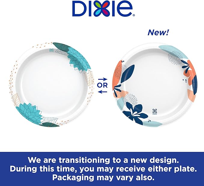 Dixie Medium Paper Plates, 8.5 Inch, 90 Count, 2X Stronger, Microwave-Safe, Soak-Proof, Cut Resistant, Disposable Plates For Everyday Breakfast, Lunch, & Dinner Meals