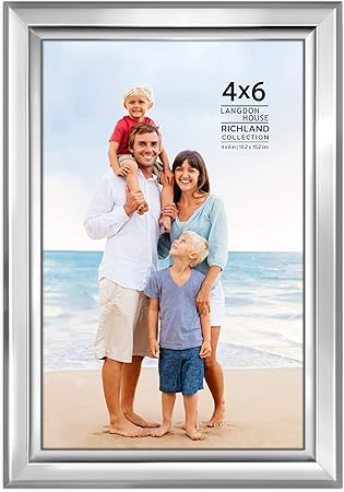 Langdon House 4x6 Silver Picture Frame, Distinguished Edging for Classic Style, Richland Collection