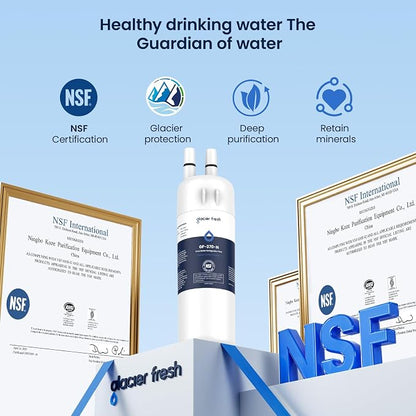 GLACIER FRESH EDR1RXD1 Water Filter Compatible with W10295370A, 1 Pack