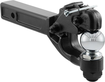 CURT 48006 Pintle Hitch with 2-516-Inch Trailer Ball, Fits 2-Inch Receiver, 16,000 lbs, 15-14-Inch Length