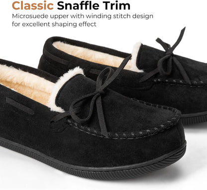 Size 9 Deal: HomeTop Women's Moccasins Slippers Memory Foam Indoor House Ladies Shoes | Gifts, Non-Slip, Breathable, Indoor and Outdoor, Lightweight,Chic Bow Detail