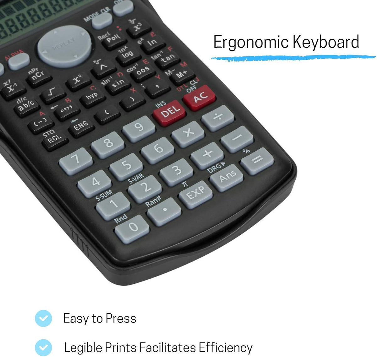 Scientific 2 Line Calculator - Fraction & College Math Calculator for Students & Engineers