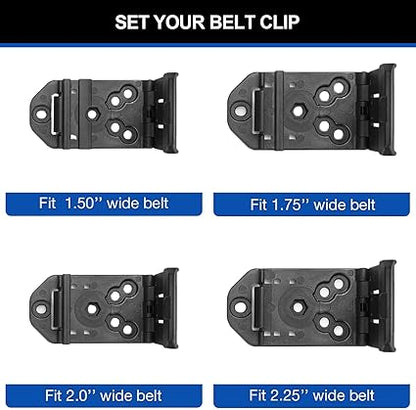 Compatible with Glock 43 Glock 43x, OWB Holster Fit G43 G43x, 360 Degrees Adjustable Belt Clip, Fit 1.5'' 1.75'' 2.0'' 2.25'' Wide Belt, Level II Retention Index Finger Release