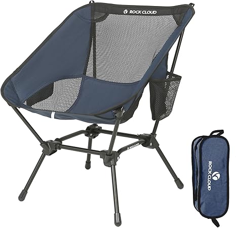 ROCK CLOUD Portable Camping Chair Ultralight Folding Chairs Outdoor for Camp Hiking Backpacking Lawn Beach Sports, Navy