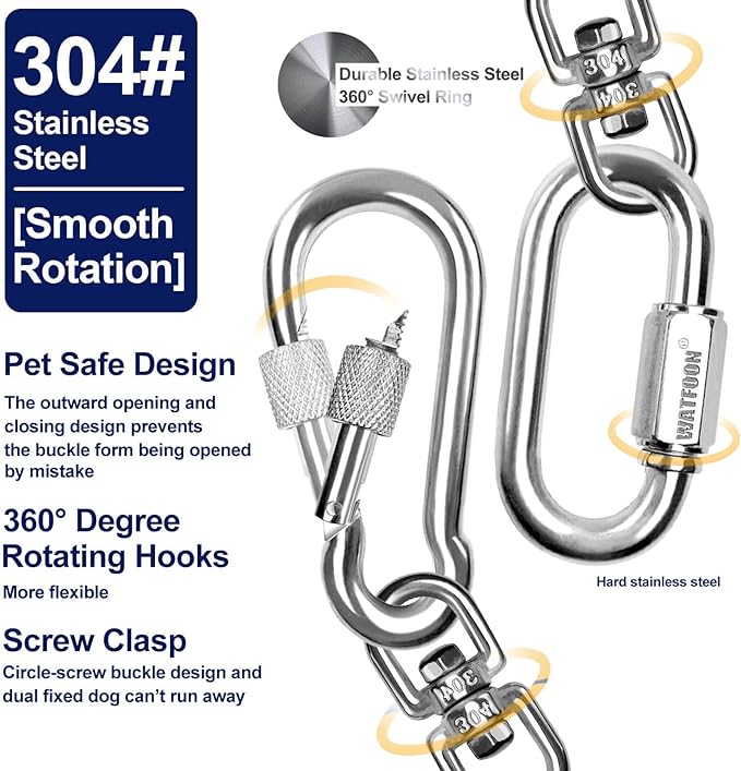 Tie Out Cable for Dogs Up to 300lbs,100ft Extra Strong 1000lbs Break Strength Tie-Out Tether Trolley Training Lead,Dog Run Cable for Yard Garden Park Camping Outside (300lbs 50ft, Blue)