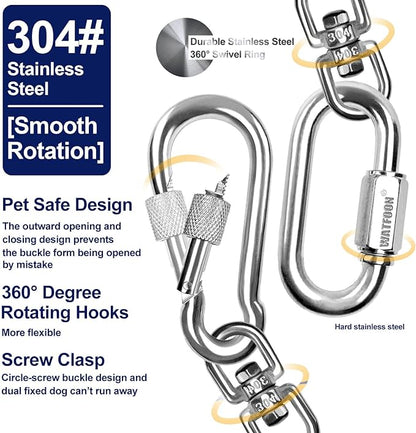 Tie Out Cable for Dogs Up to 300lbs,100ft Extra Strong 1000lbs Break Strength Tie-Out Tether Trolley Training Lead,Dog Run Cable for Yard Garden Park Camping Outside (300lbs 50ft, Blue)