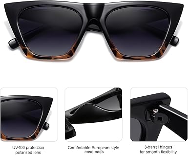 SOJOS Trendy Oversized Square Cateye Polarized Sunglasses Womens Big Frame Shades SJ2115