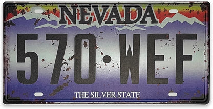 Retro Nevada License Plate Car Decor License Plates,Room Decoration,License Plate Souvenir,Retro Rusty Metal License Plate Souvenir Front of Car Decorative 12"X6"-28