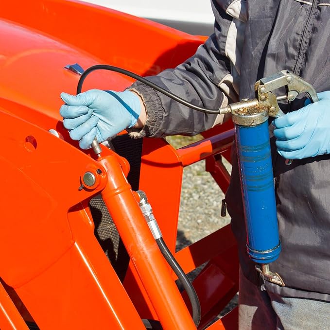 HARFINGTON Grease Gun Hose 31.5" 10000 PSI Spring Flex High Pressure Quick Release Grease Replacement with Coupler 18" NPT Threads for Grease Gun, Black