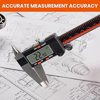 HARDELL Digital Caliper, 0-8 Inch Caliper Measuring Tool with Large LCD Screen, Auto-Off, InchFractionsMM Conversion, Electronic Stainless Steel Micrometer for DIYHousehold3D Printing