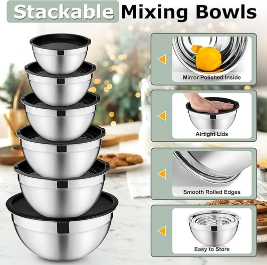 P&P CHEF 3 Grater Attachments for Prepping Storing, Black