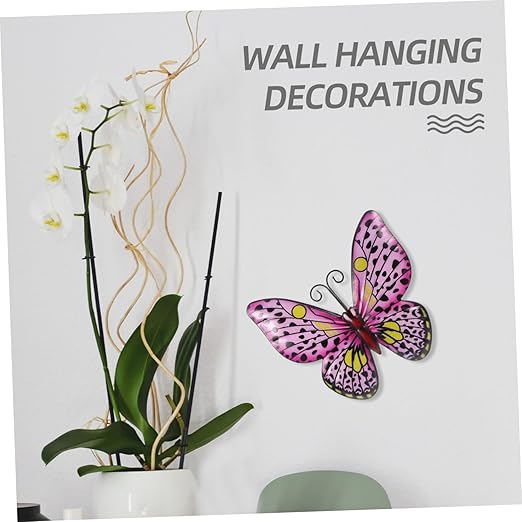 BESPORTBLE Hardware Crafts Outdoor Wall Sculpture Insect Wall Decor Butterfly Garden Sculpture Butterfly Wall Decor 3D Butterflies Wall Decor Butterfly Wall Sculpture Home Decor Iron Purple