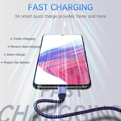Android Auto USB C Cable Type C Charger USB Data Transfer Cable Fast Charging for Samsung Galaxy S25 UltraS25S24FEA23A16A15A35A55A06S24 UltraS23FES23 UltraS22A54A53A14A13, 3FT 2Pack