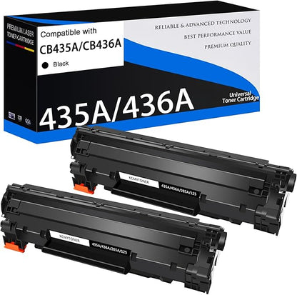 35A 36A Toner 2pk Compatible Universal Toner Cartridge Replacement for HP 35A CB435A 36A CB436A for Laserjet P1005 P1006 P1505 P1505n M1522n M1522nf M1120n M1120a