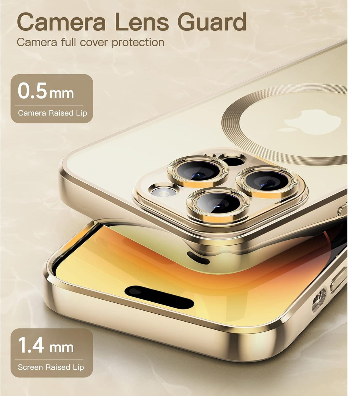 JETech Soft Clear Case for iPhone 14 Pro 6.1-Inch, Camera Lens Full Protection, Compatible with MagSafe Wireless Charging, Shockproof Electroplated TPU Phone Cover (Purple)
