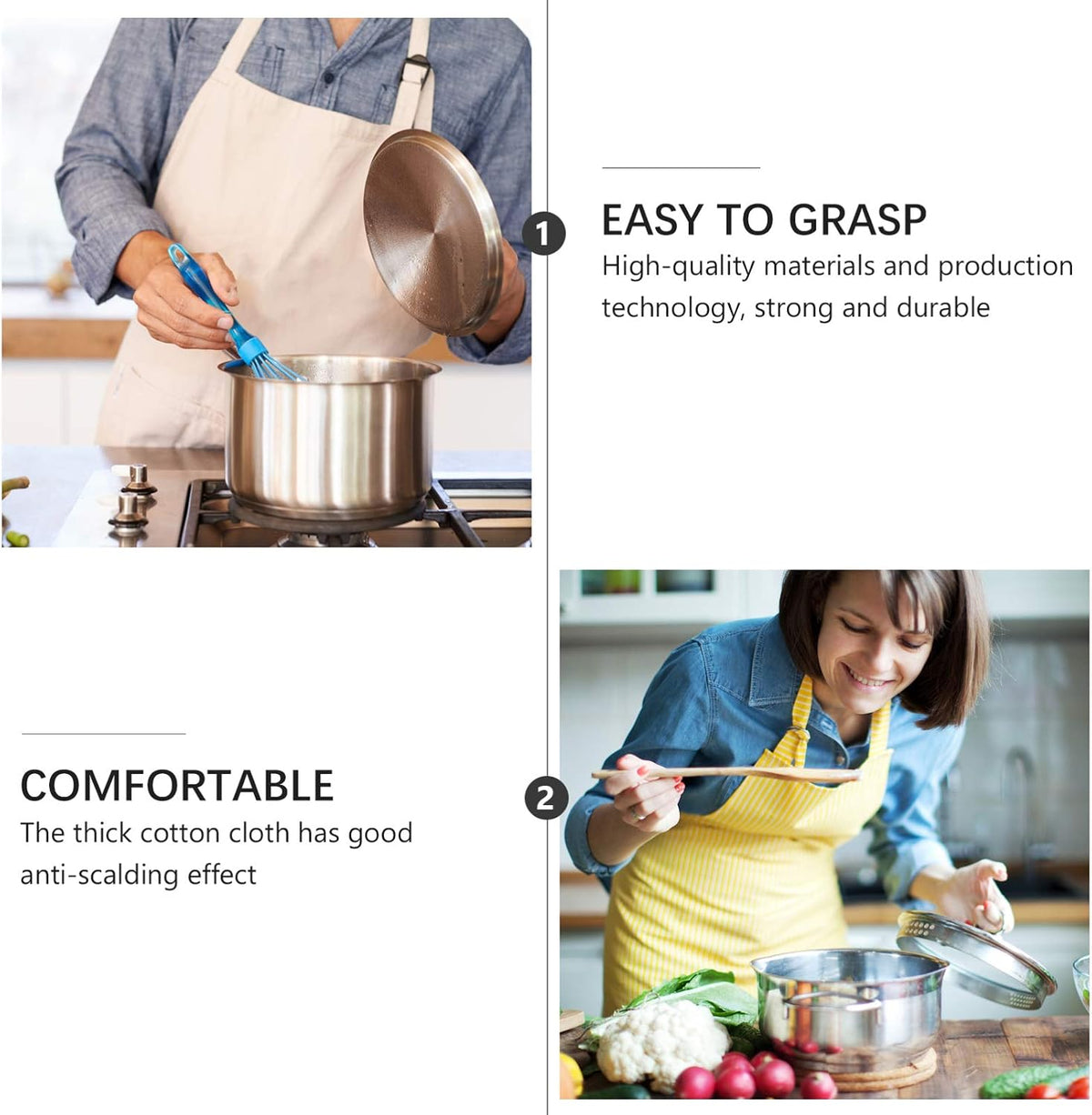 Happyyami 2Pcs Pot Cover Protectors Heat Insulated Triangle Caps for Cast Microwave Dishes Multifunctional Hand Protection for Kitchen Cooking ( Only 1 color - white-Red )