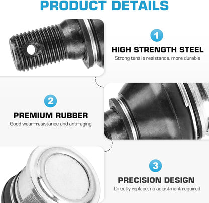 Upper Lower Ball Joints Fit for Yamaha Grizzly 550/700, Kodiak 450/700 EPS 4WD 2013 2014 2015 2016 2017 2018 2019 2020 2021 2022 for 3B4-23579-00-00, 3B4-23579-01-00 - 2 Pcs