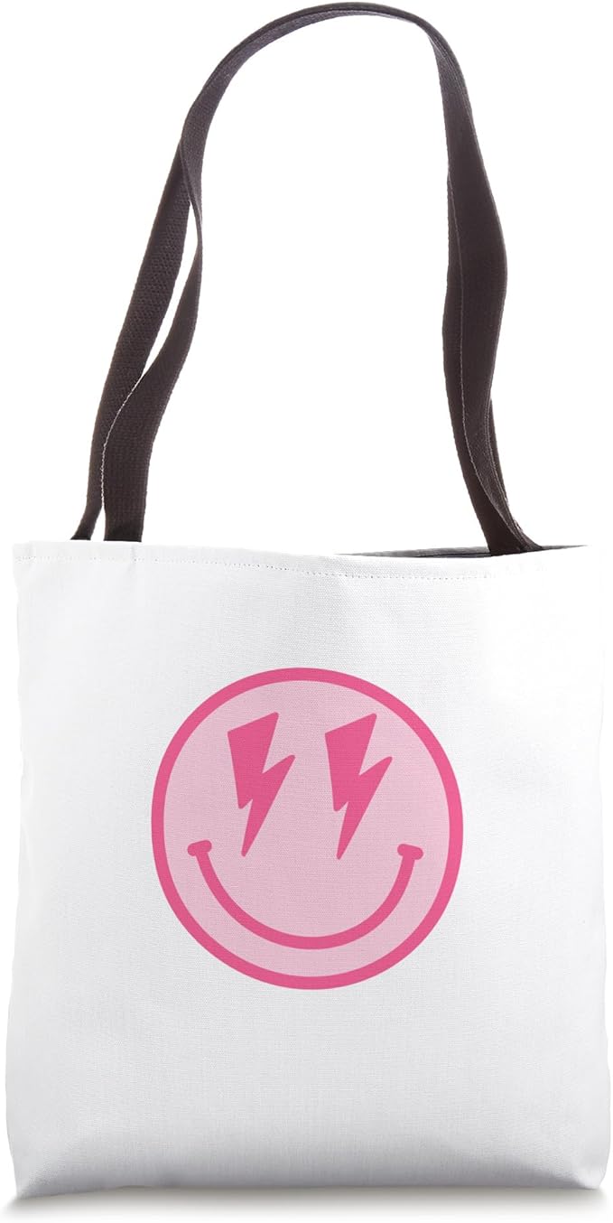 Face Cute Smile Pink Lightning Eyes Cute Happy Smiling Tote Bag